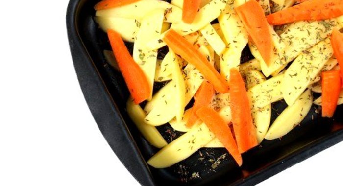 Запеченые овощи в лимонном соке со шнитт-луком