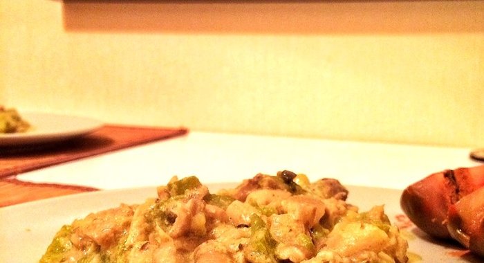 Рагу из кабачков и грибов с кефиром