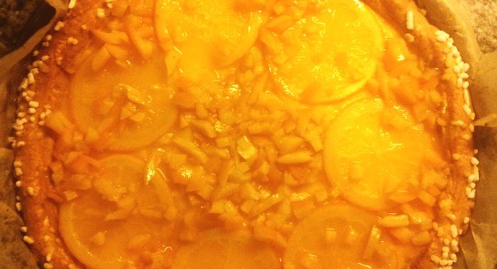 Итальянская кростата с заварным кремом и карамелизованными апельсинами от синьора Фаусто