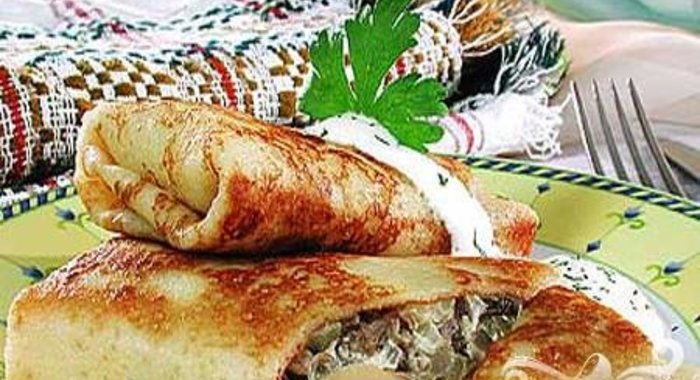 Блинчики с грибами