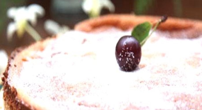 Творожный торт с вишней