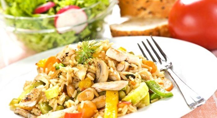 Ризотто с курицей и двумя сырами