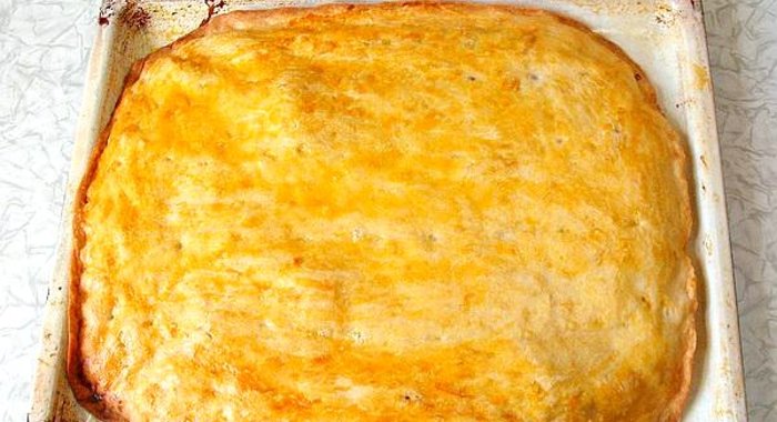 Пресный пирог с грибами