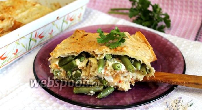 Рыбный пирог из лаваша со стручковой фасолью и кус-кусом