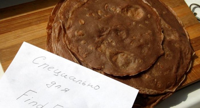 Ржаные блины с какао