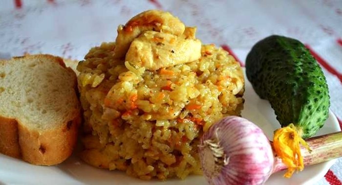 Ризотто с курицей в мультиварке