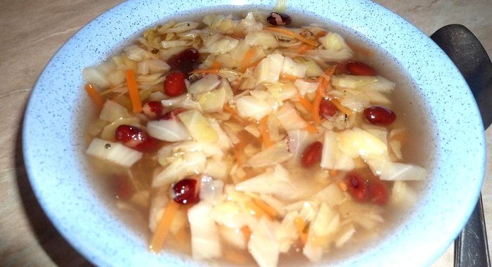 Постные щи с фасолью