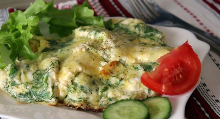 Омлет с кабачком и зеленью