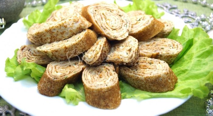 Блины с рыбой и сыром