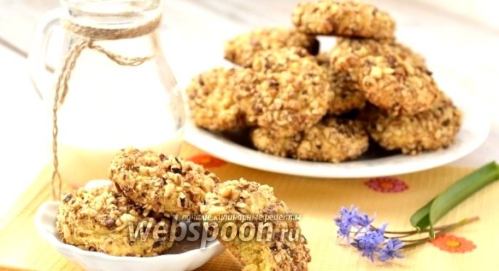 Кукурузно-ореховое печенье с изюмом