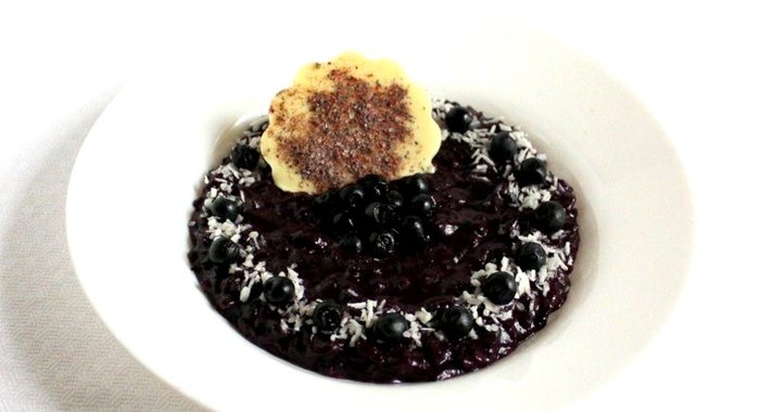 Чернично-кокосовое ризотто