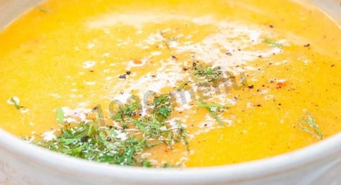 Витаминный суп пюре из тыквы с чили