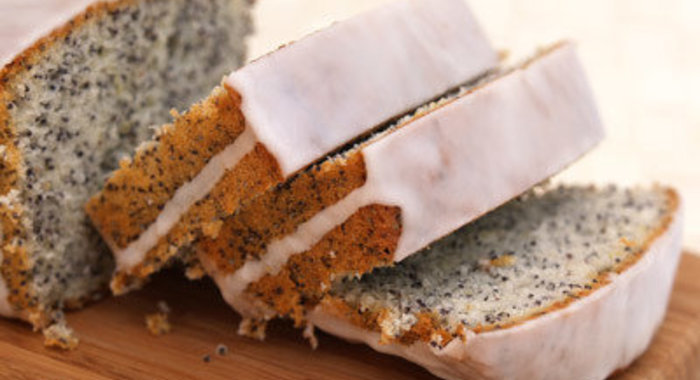 Маковый кекс с лимонной глазурью