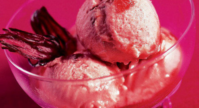 Мороженое клубника-каркаде