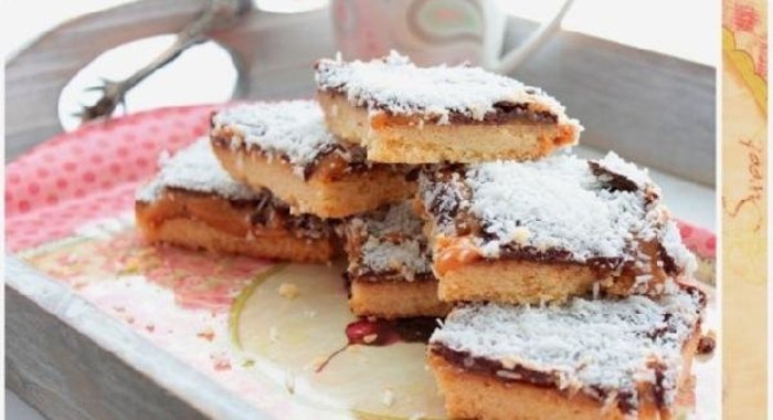 Песочное печенье со сгущёнкой и шоколадом