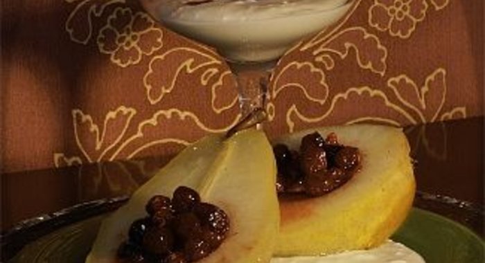 Груши в творожном креме