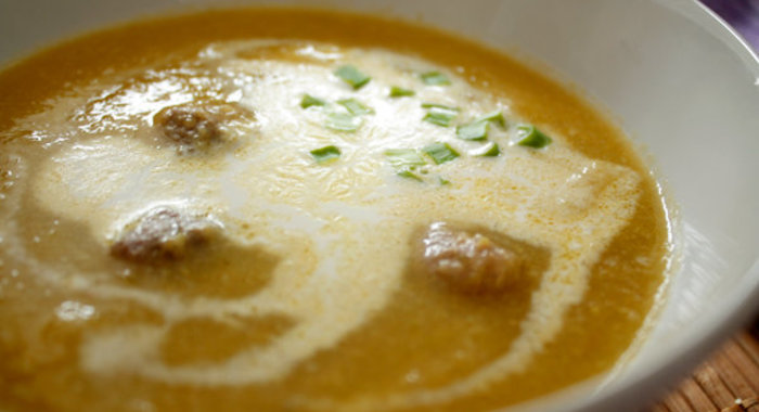 Овощной суп-пюре с тефтельками