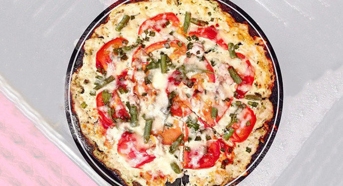 Творожная пицца с грибами