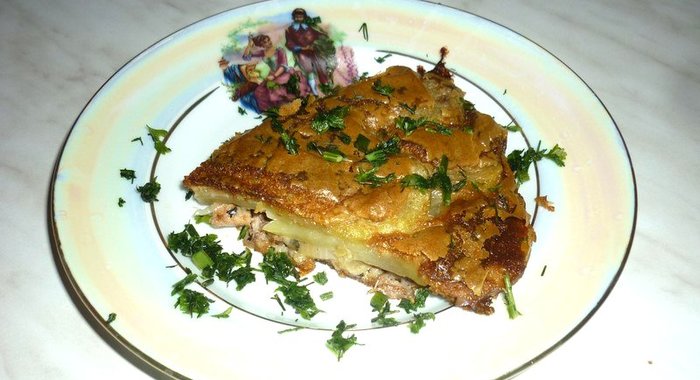 Рыбный пирог из сайры