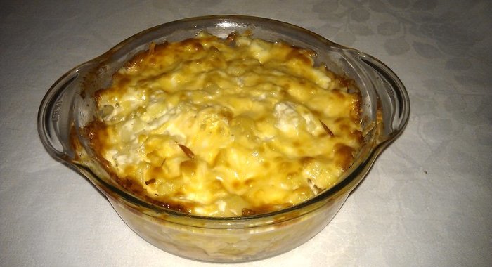 Запеканка из картофельного пюре с курицей