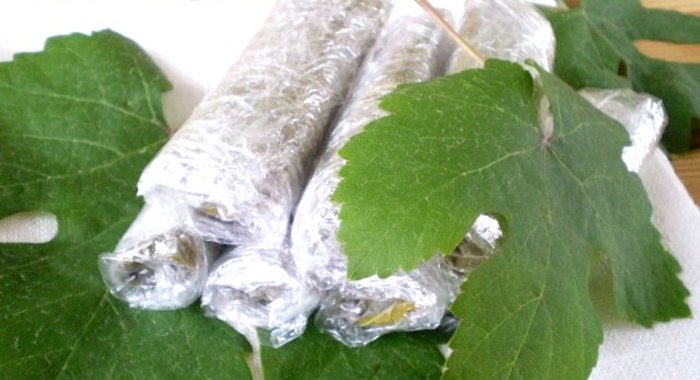 Виноградные листья на зиму