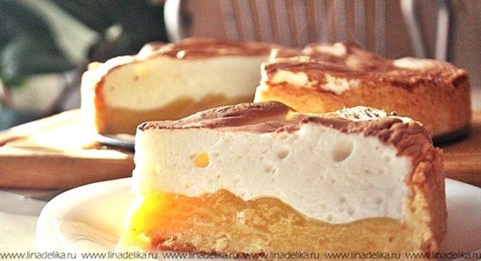 Лимонный пирог с запеченными белками