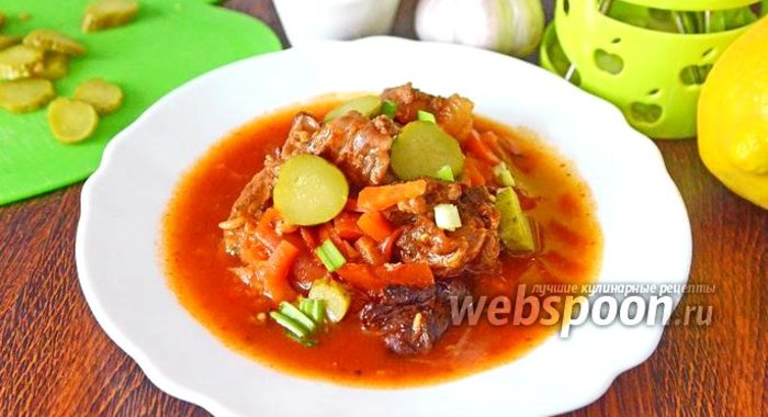 Азу из говядины с огурцами