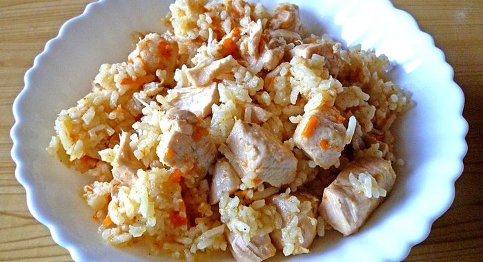 Плов с куриным филе в мультиварке