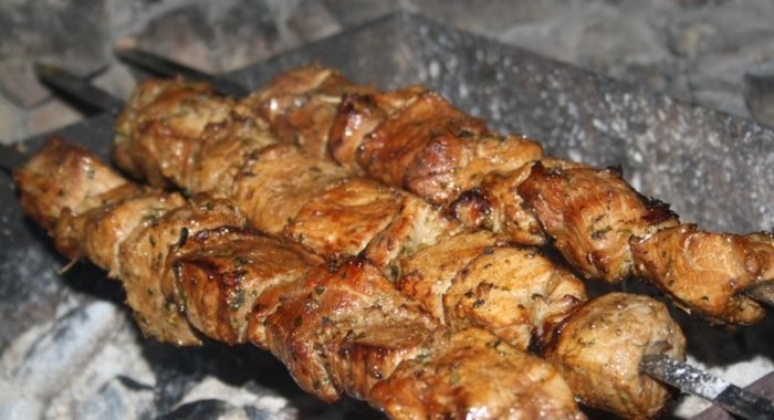 Шашлык в маринаде Яблочный песто