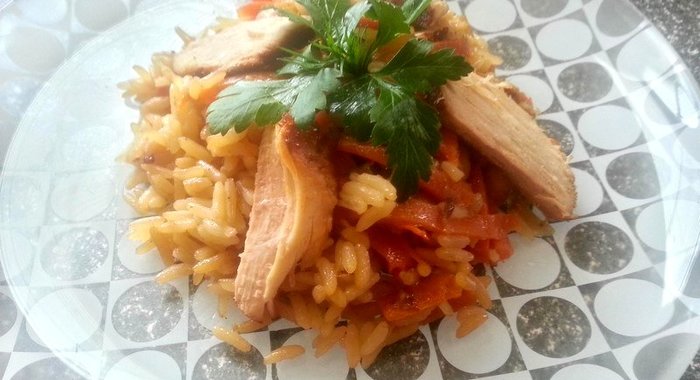 Плов из свинины с нутом