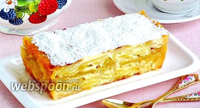 Запеканка из лапши с грушами и мёдом