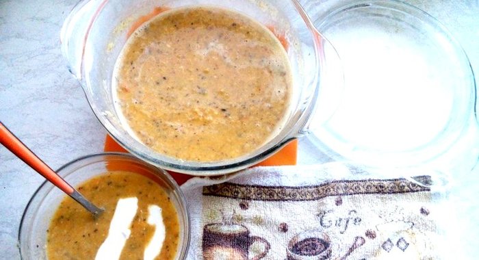 Суп-пюре из гороха с сыром