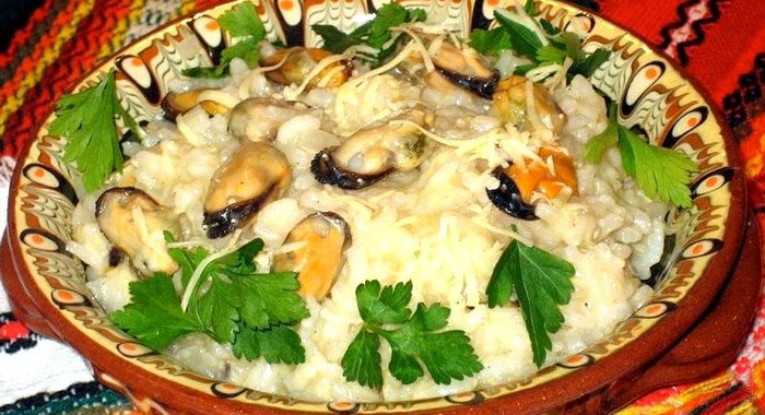 Ризотто с мидиями