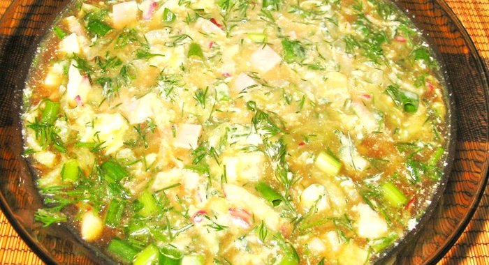 Окрошка с редиской