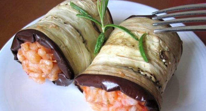 Ризотто в баклажане