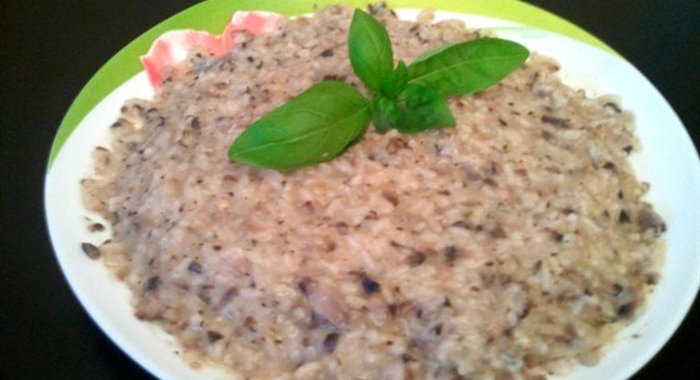 Ризотто с шампиньонами и сыром дор-блю