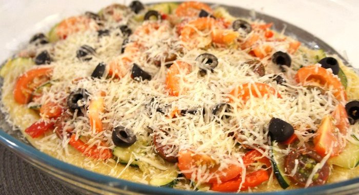 Овощная Пицца на поленте