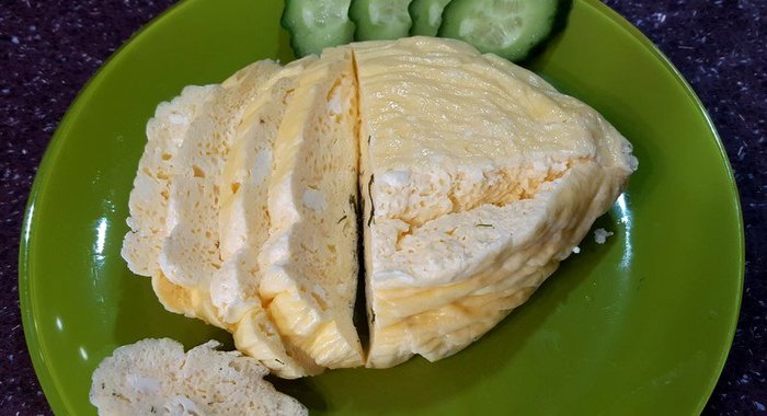 Омлет с брынзой в пакете