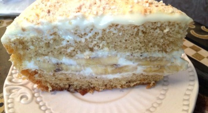 Банановый торт со сгущенкой «Воздушный»