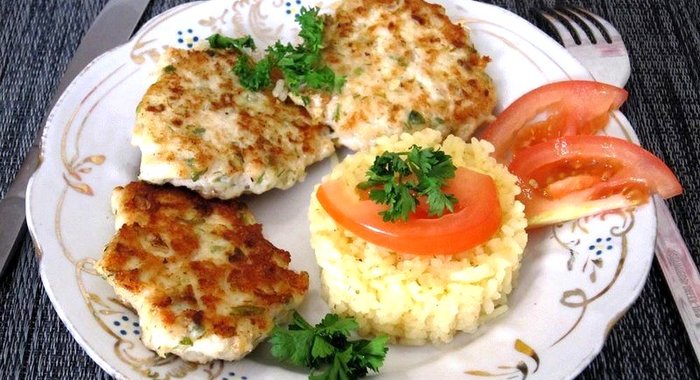 Оладьи из курицы с овощами