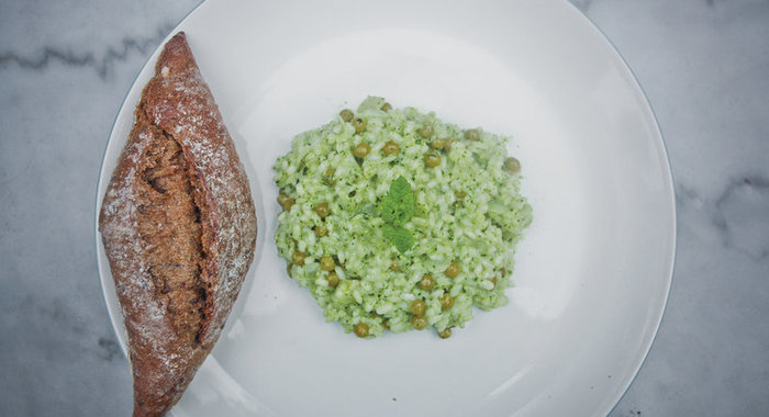 Ризотто с песто из базилика и свежей мяты