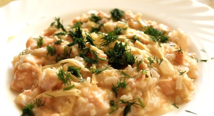 Ризотто с семгой