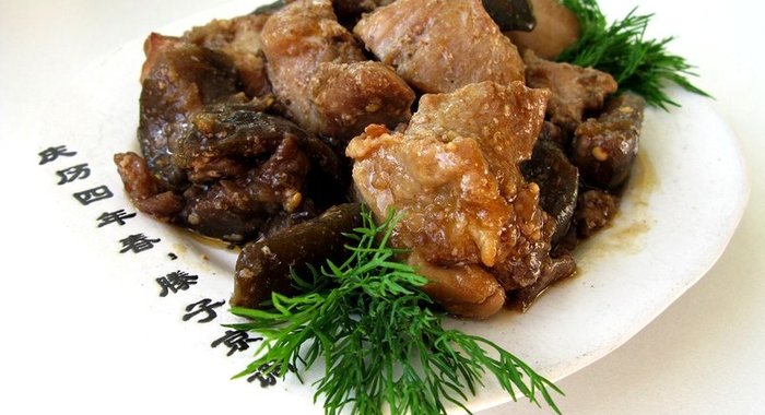 Курица с баклажанами в соевом маринаде