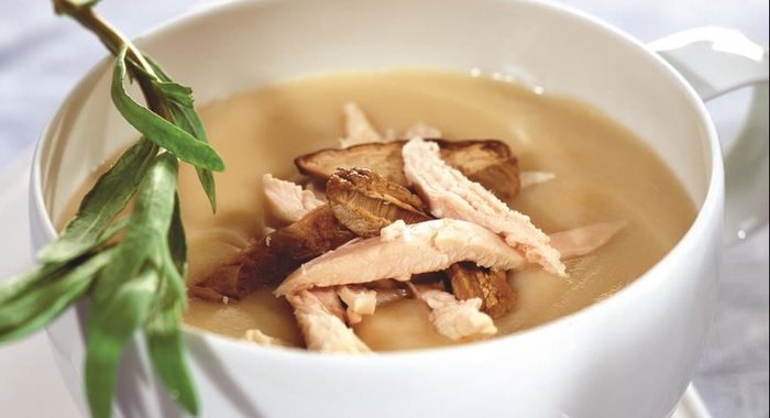 Суп-пюре из курицы с грибами