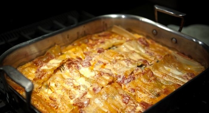 Лазанья с ветчиной