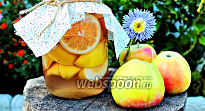 Компот с персиками и яблоками