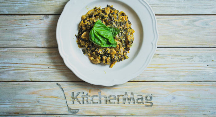 Ризотто из дикого риса с пюре из тыквы