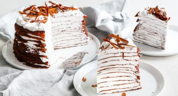 Шоколадный блинный торт