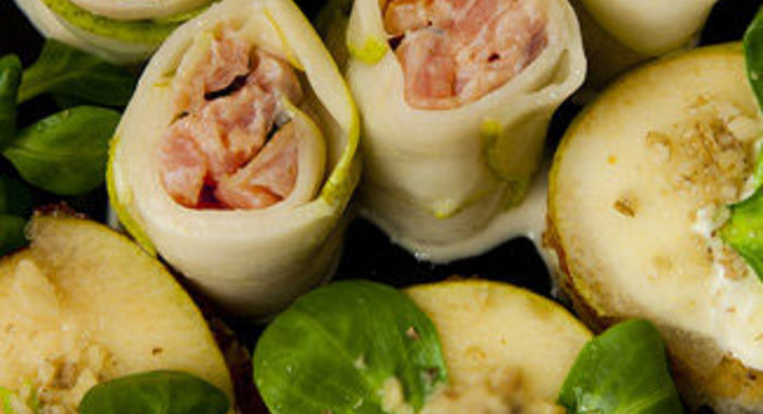 Роллы из груши с семгой