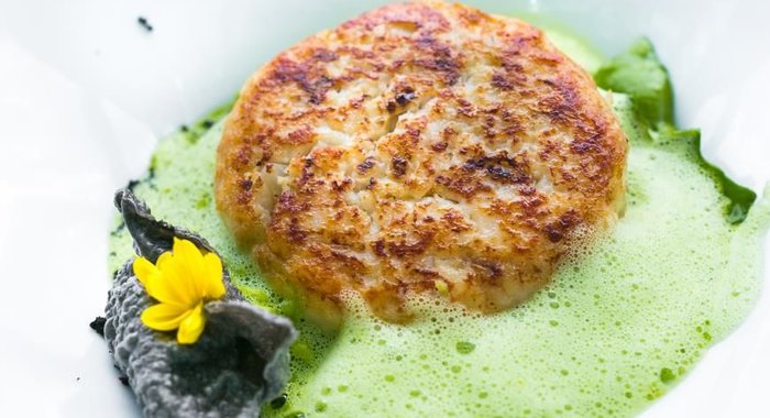 Ризотто с щавелем и котлеты из муксуна